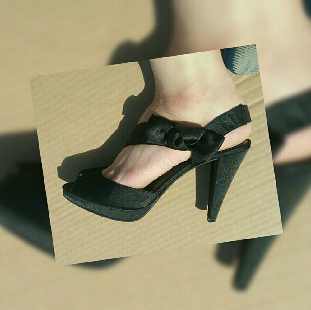 Satin high heels